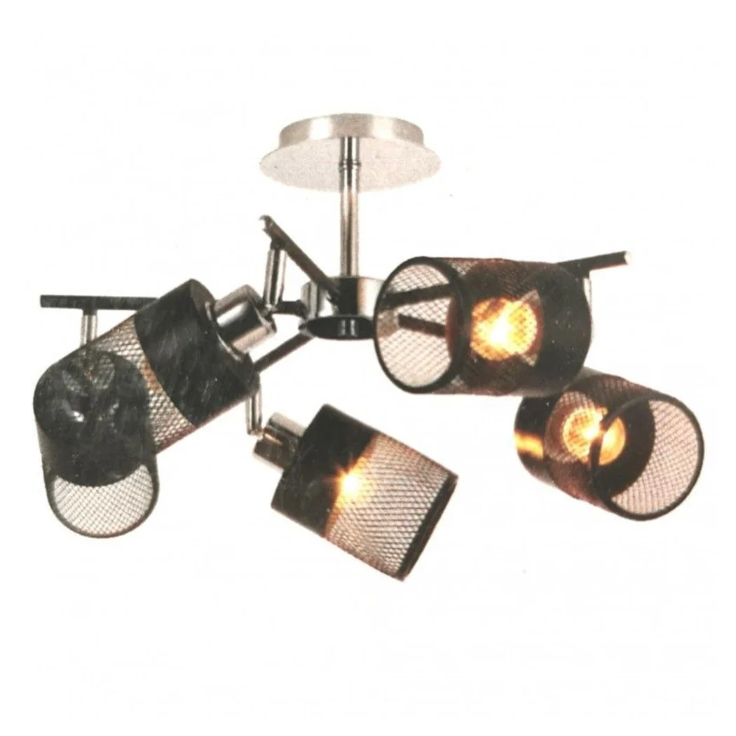 Lámpara de luz de techo de techo con 5 lámparas E27 Lámparas en Metal 00280