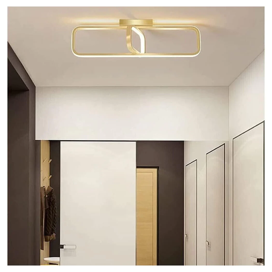 LED ceiling light 32W rectangular gold modern design chandelier 50224