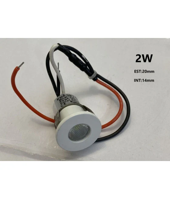 Mini proyector LED 2 vatios Empotrable 3V-5V Luz caliente 3000K Diámetro de punto de luz 20 mm