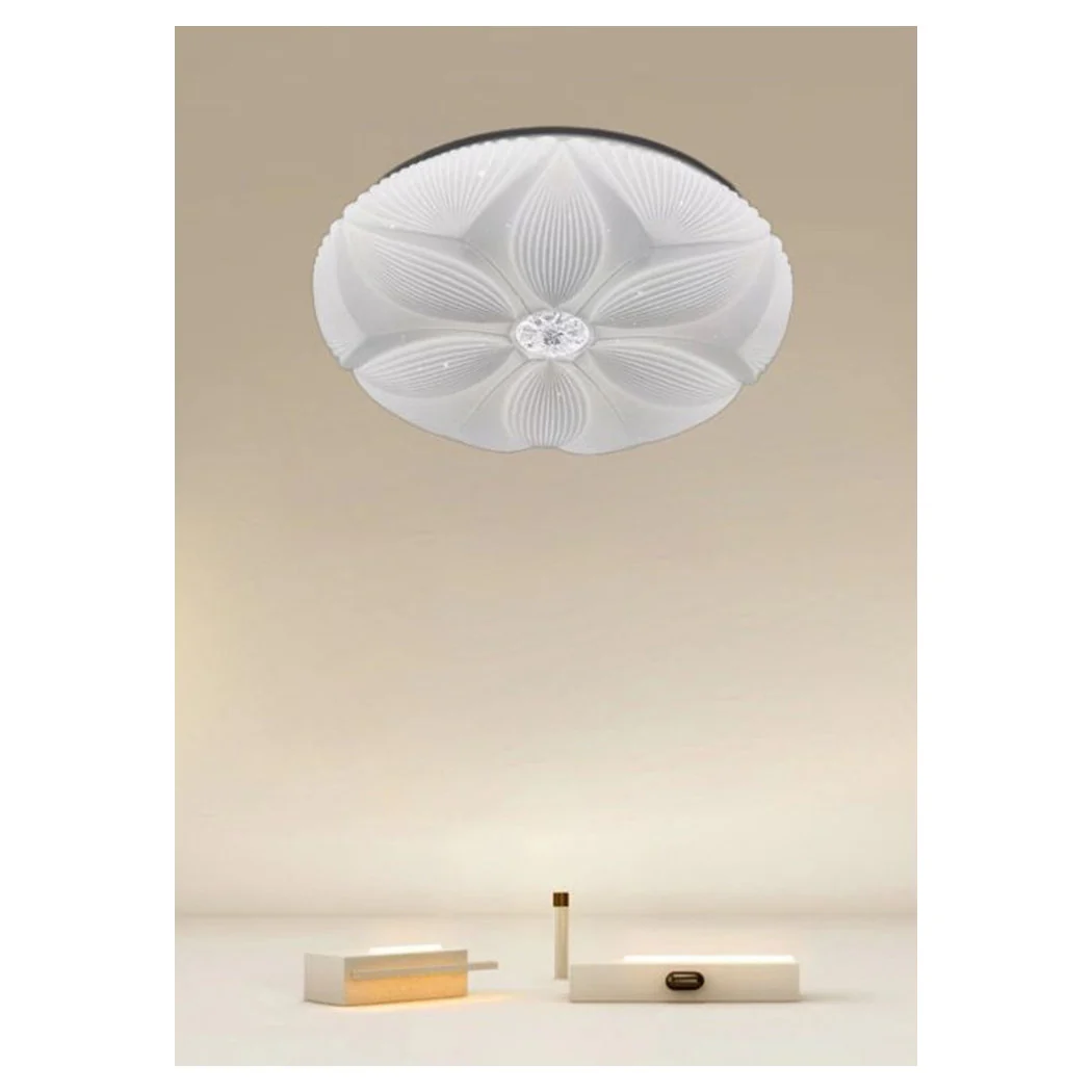 Lámpara de techo de techo LED Decoración de flores 60W Luz de frío blanco 6500k IP20 16744