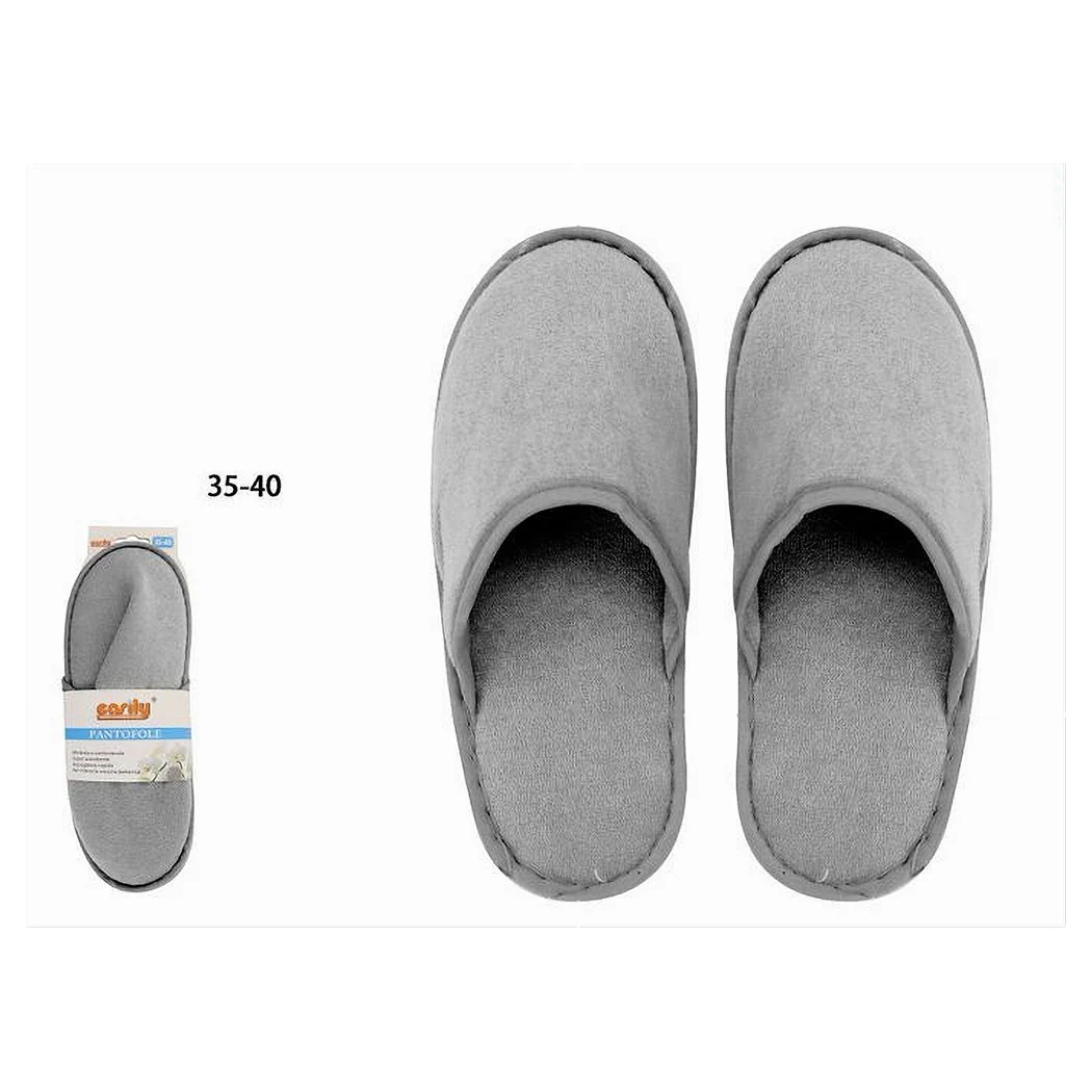 Zapatillas de pareja zapatillas baño cerrado gris talla 35-40 habitación 79689