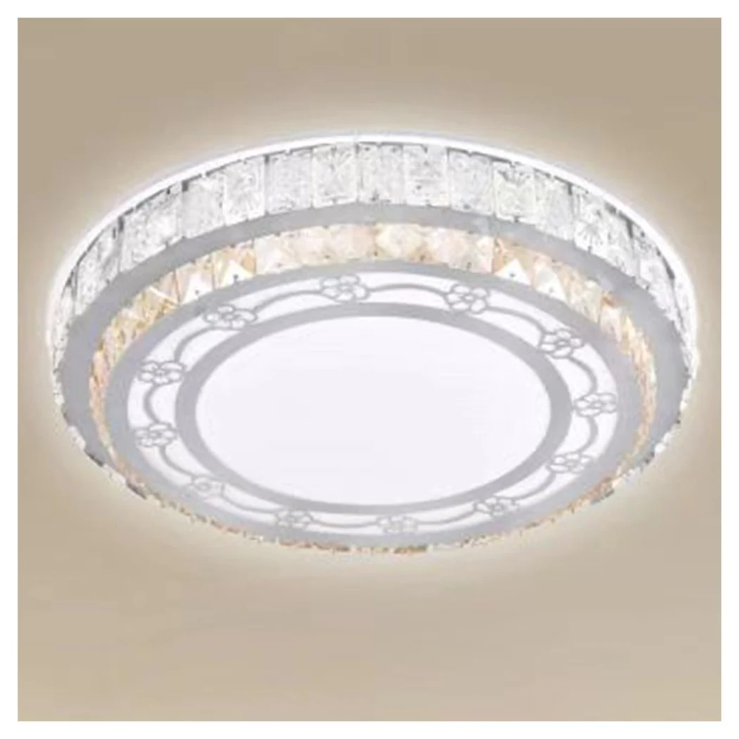 PLAFONIERA SOFFITTO 60W Ø50CM LED TONDO STRATI CON CRISTALLAL LUCE FREDDA 13675