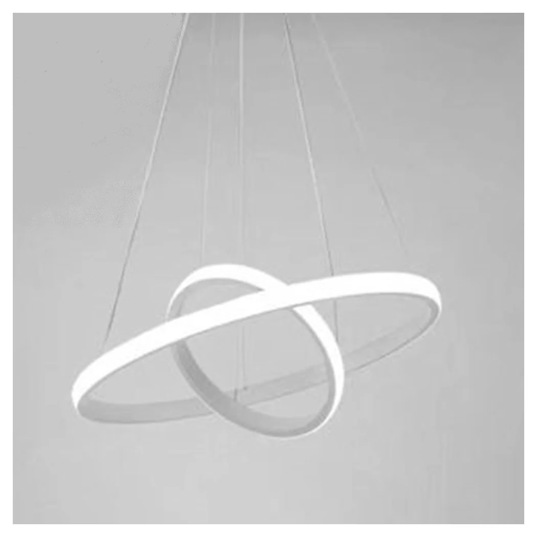 Araña colgante LED 60W 2 llantas anillos colgantes redondos luz blanca 6500k 50286