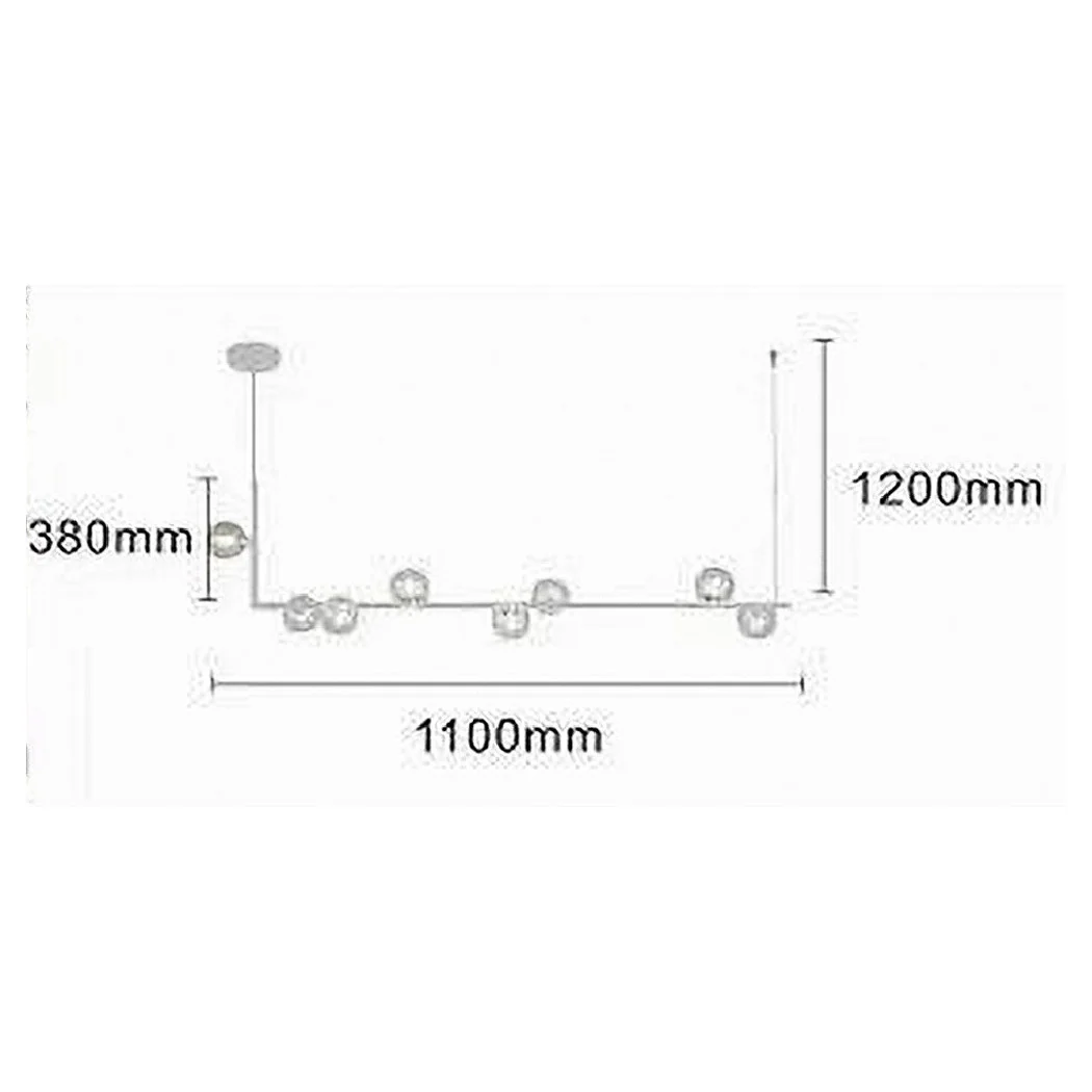 Araña 8 g9 Esferas en el diseño moderno de techo de metal blanco 71614