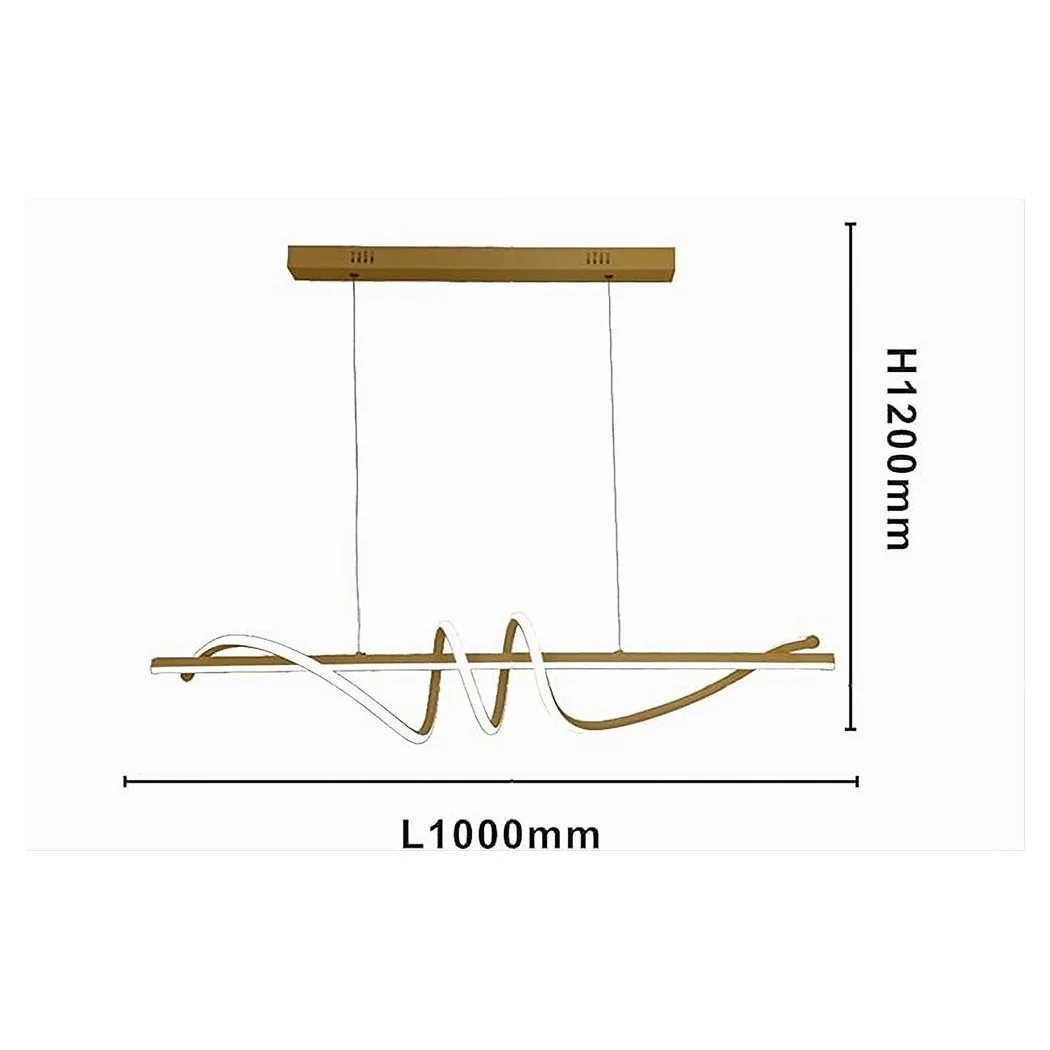 Colgante LED LED 65W Oro Espiral ondulado Luz ondulada 6500K Horizontal Vortex 32453