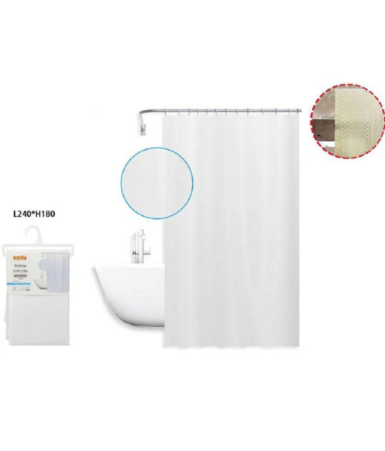 Diseño de baño de tiendas de ducha con ruedas de dos tonos 180x200cm 12 ganchos 87599