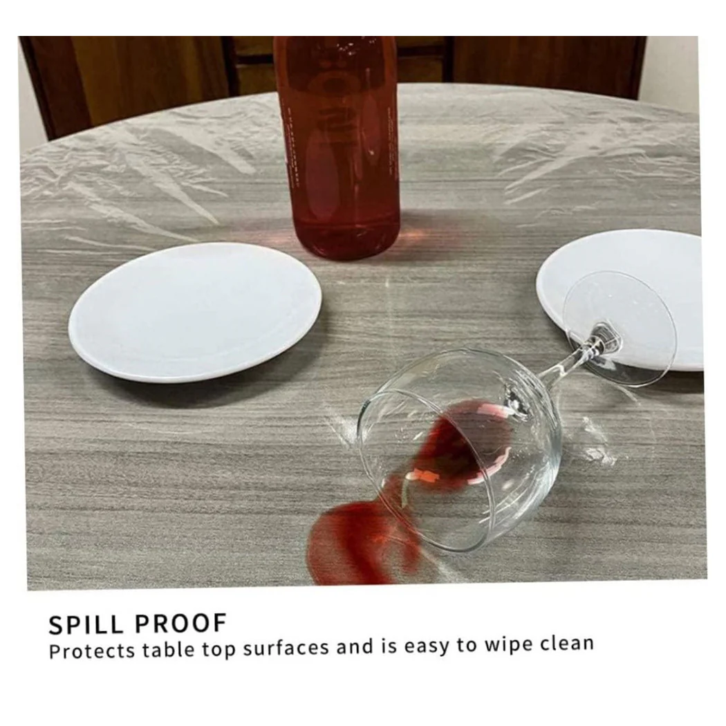 Kit 10pz Protection para el mantel desechable de papel transparente 1.40 x 2.00 metros