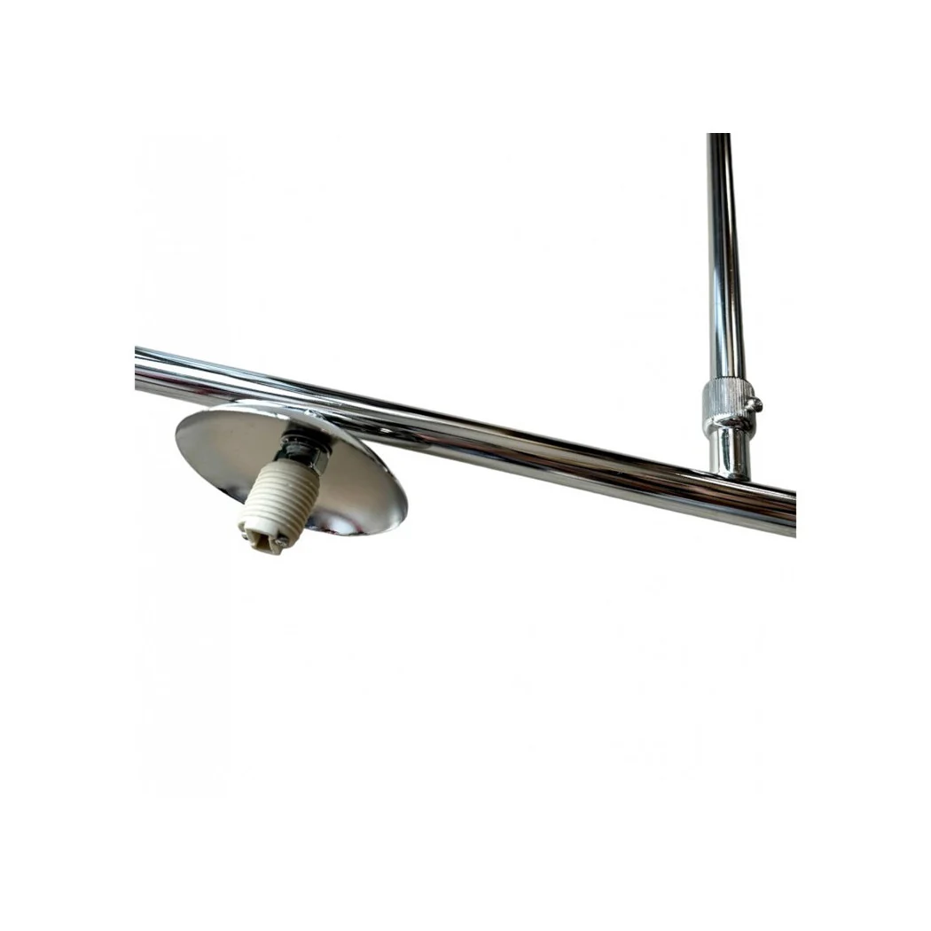 Araña de suspensión de plata con 4 burbujas blancas en burbujas de vidrio. Ataque G9 33924