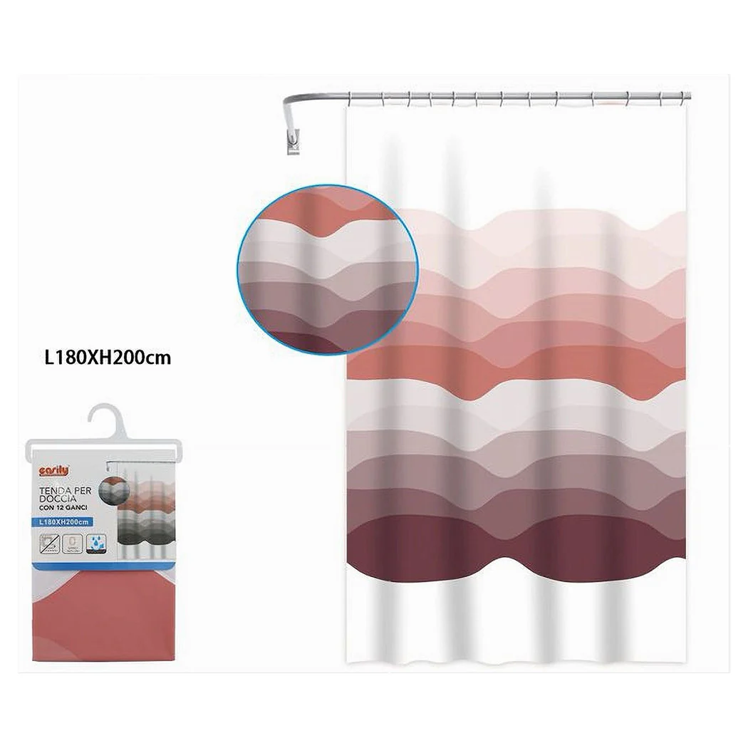 Tienda de tiendas de ducha Bañera con 12 ganchos Color 180x200 cm 87573