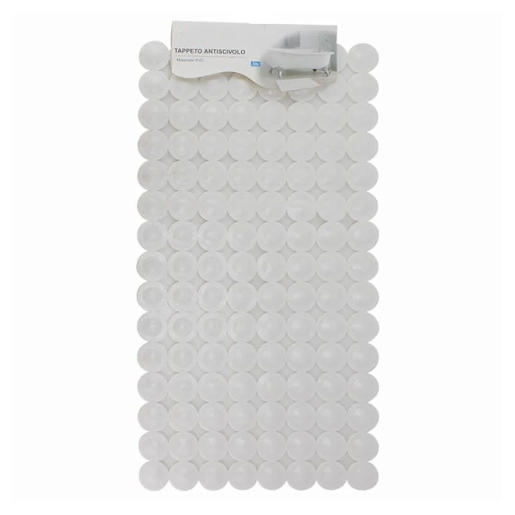 Alfombra de PVC antideslizante para ducha de bañera 67.5x36cm Blanco 59610
