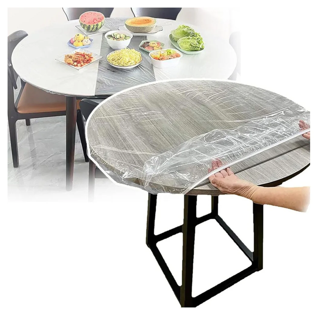 Kit 10pz Protection para el mantel desechable de papel transparente 1.40 x 2.00 metros