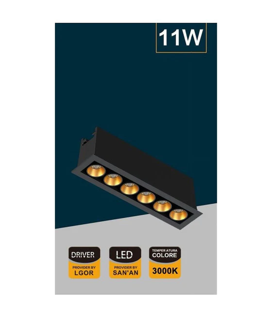 PLANDA LED DE INCASSO LUCE 3000K-6500K 6W TONDO AM-CR-6 CON TRANSPARENT BORD 00625