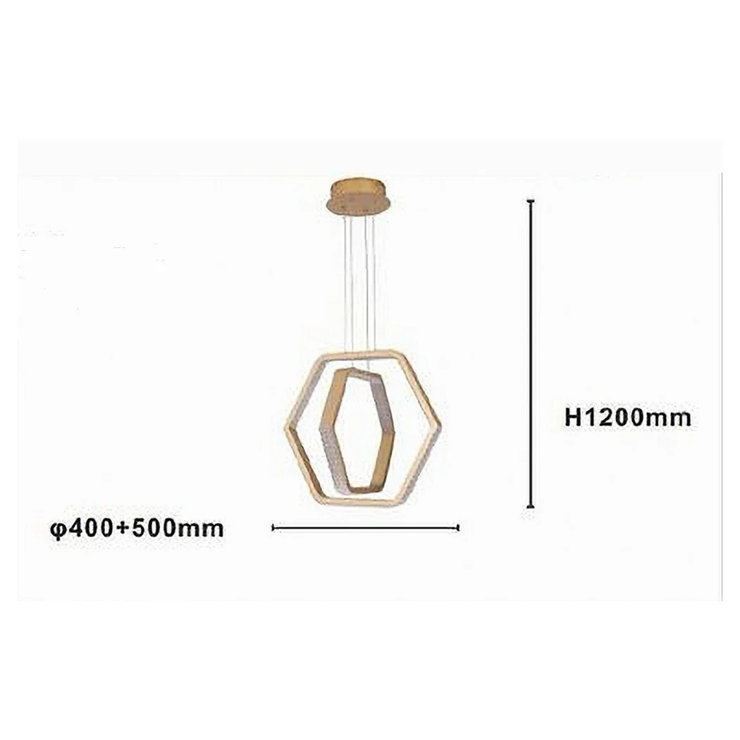 Láñada de suspensión LED 48W Efecto de cristal moderno hexagonal Oro 31852