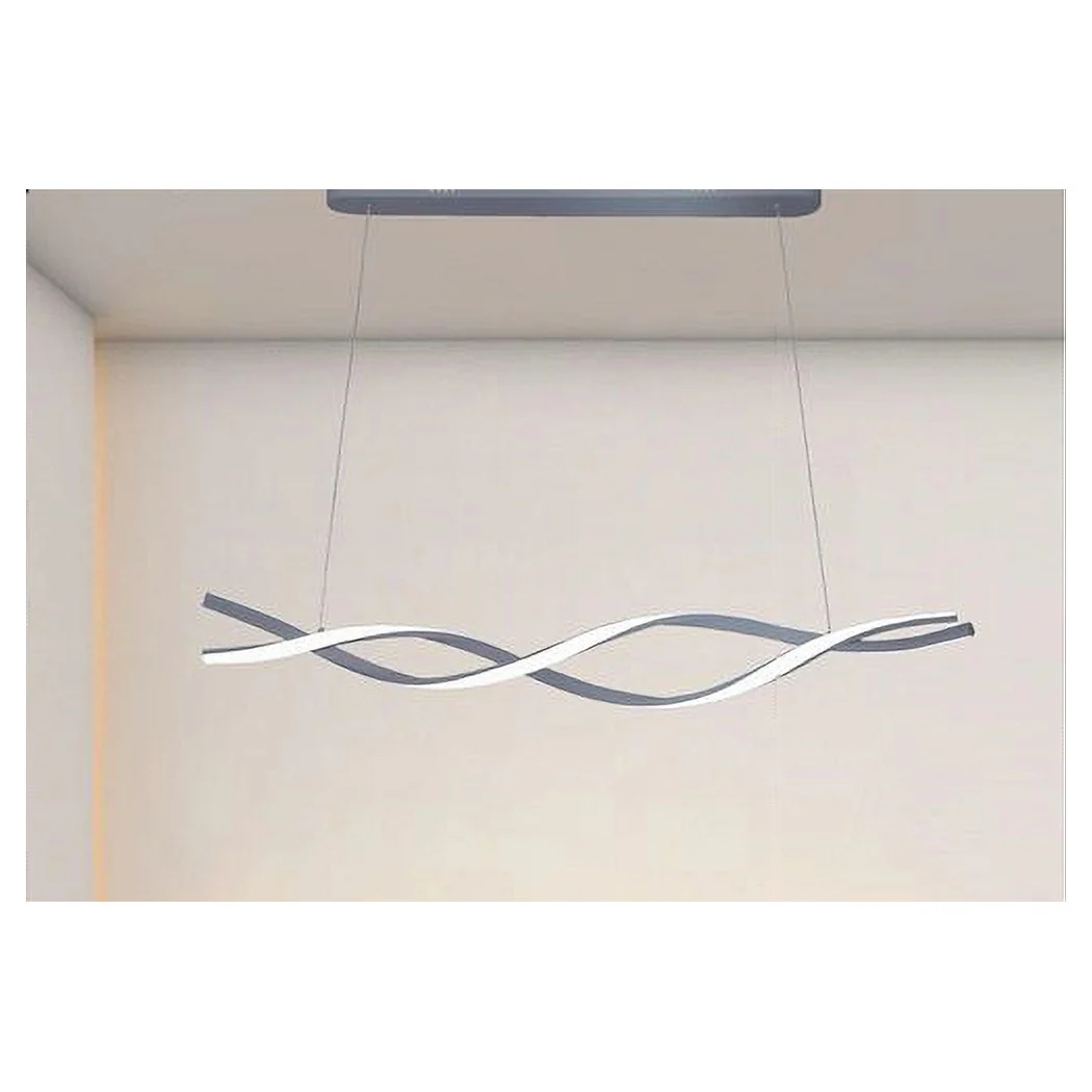 Lámpara LED Suspensión 48W Silver Wavy Spiral Vortex Luz trenzada 4000K 32521