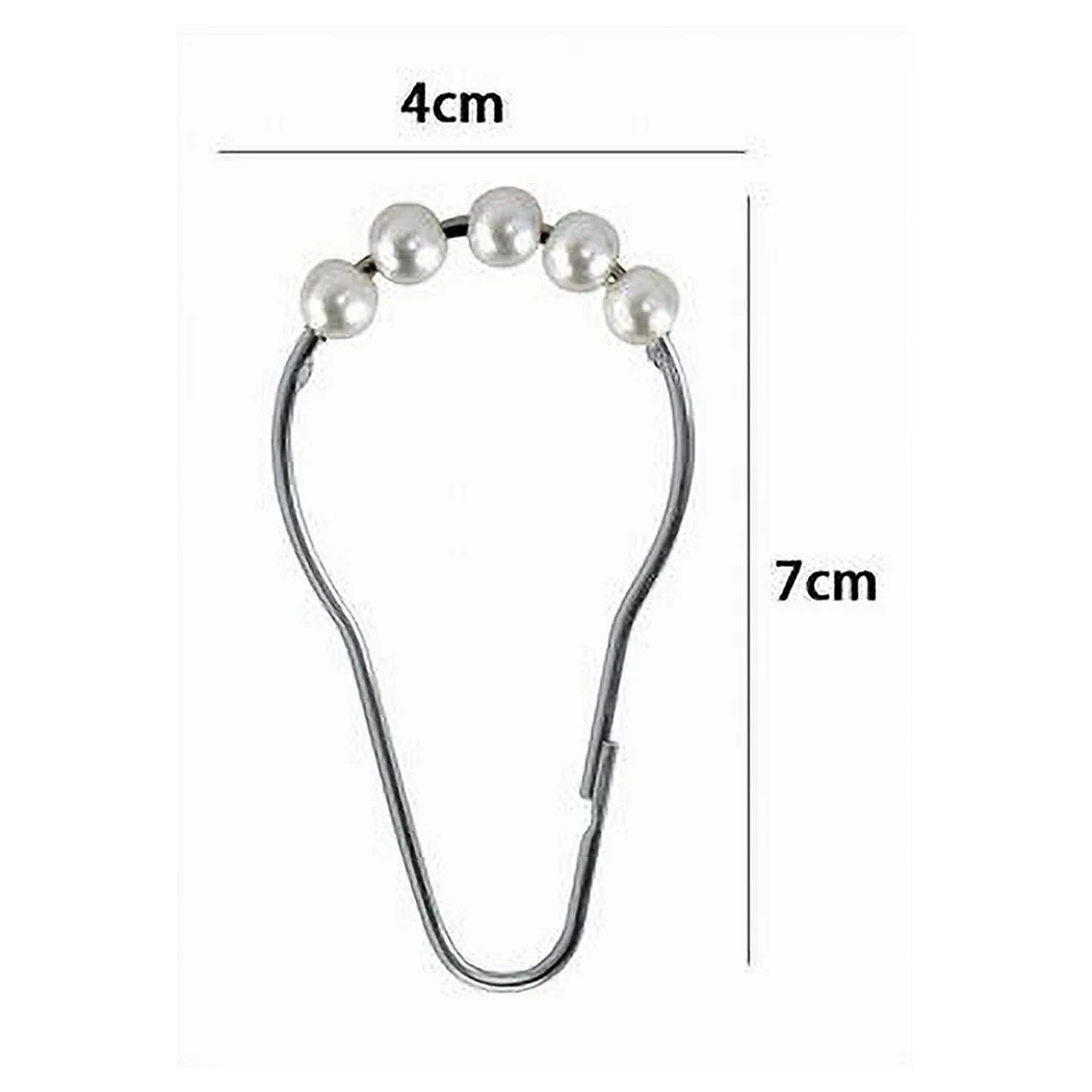 Set 12pcs Anillos Hook Cortina de ducha Metal con cuentas de dormitorio Caja de ducha 59778