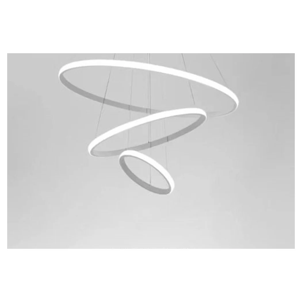 LED suspendida araña 72w 3 llantas anillos colgantes redondos luz blanca 6500k 50293