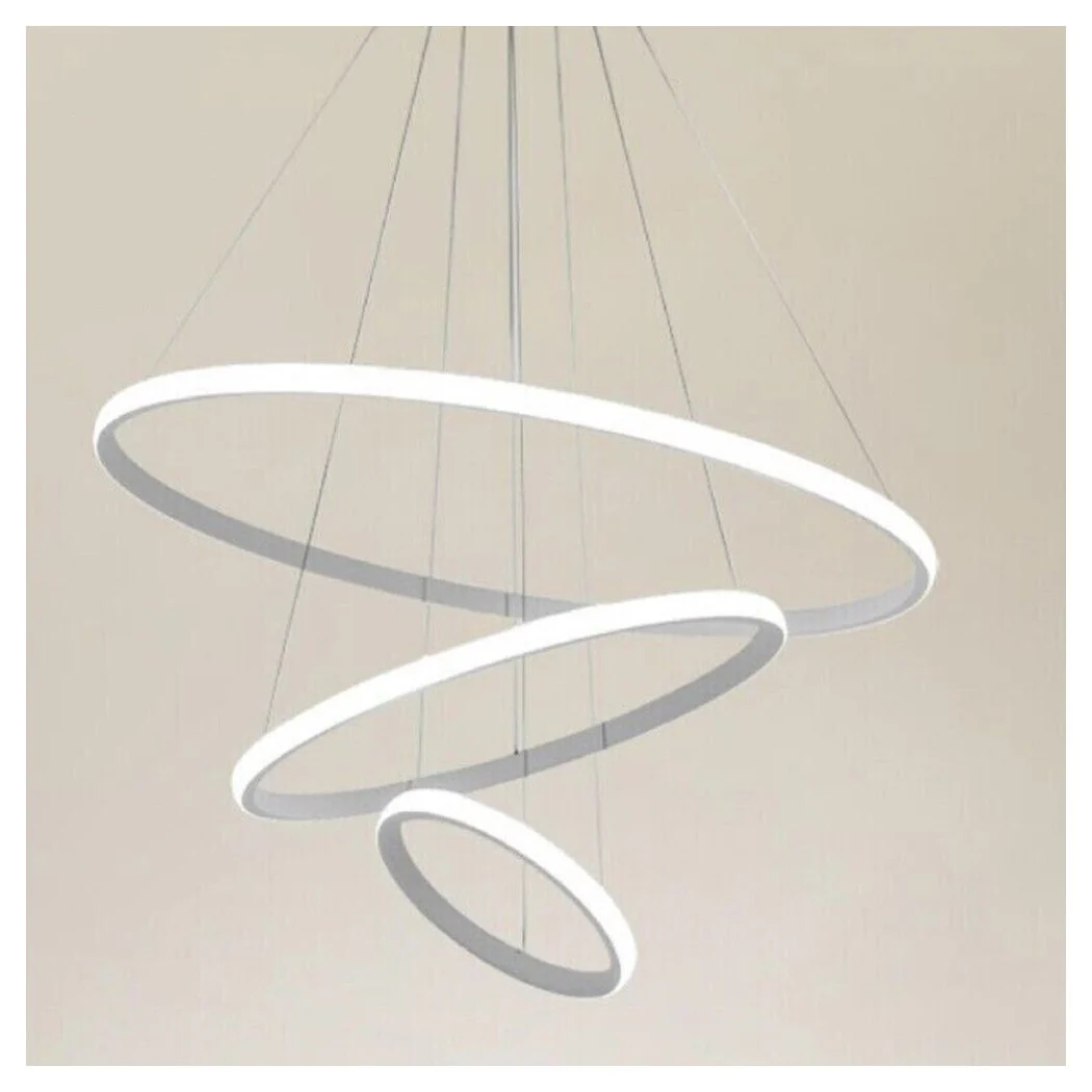 LÁMPARA DE SUSPENSIÓN LED 72W 3 ANILLOS REDONDOS LUZ BLANCA 4000K 50255