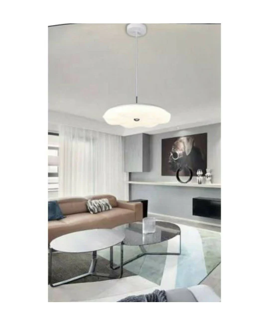 Colgante Araña E27 Hierro Contemporáneo Contemporáneo Pantalla Lámpara blanca Cono 33375