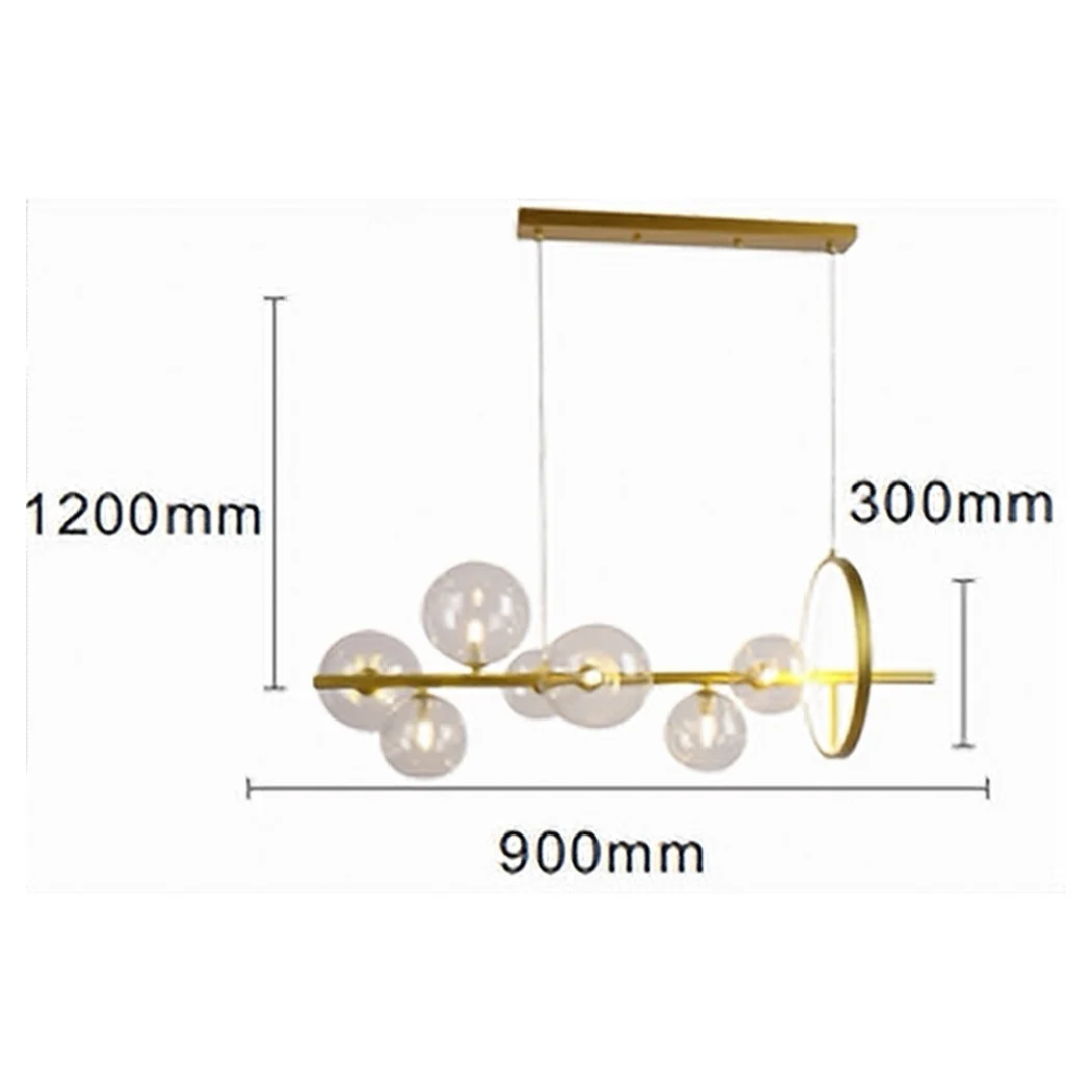 Moderna suspensión araña oro 7 bolas g9 burbujas de vidrio con círculo 71683
