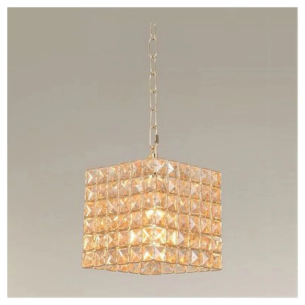 Ataquera suspendida Cube Cristales Lámpara Ataque de Luz E27 Square Gold 32309