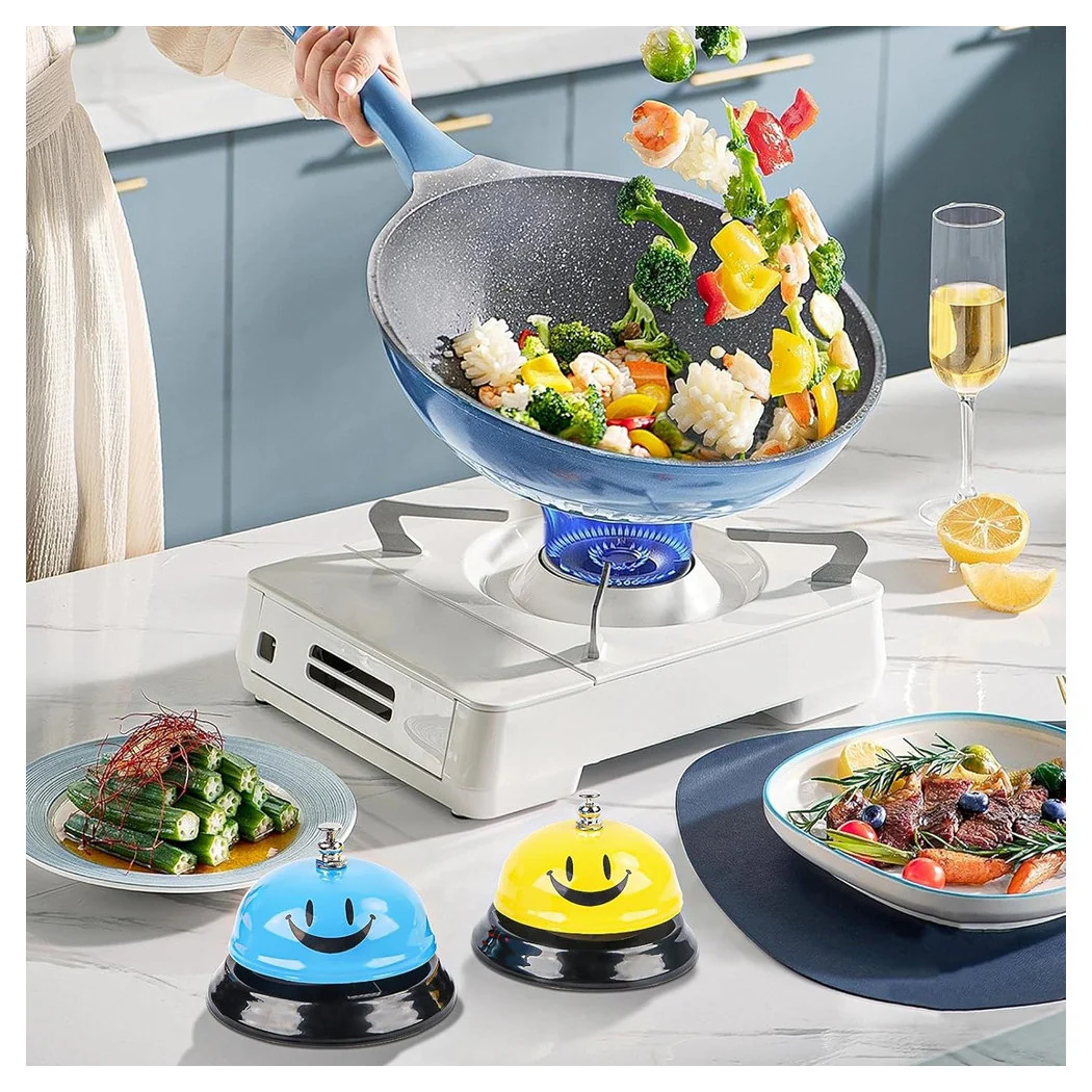 Campana de mesa en acero inoxidable llamada con sonrisa para hoteles Restaurantes