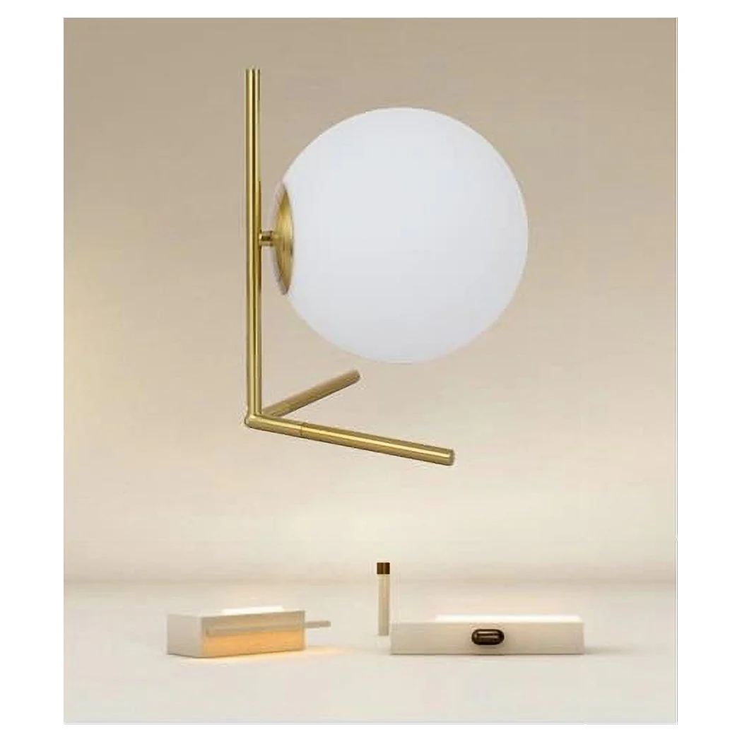 Lámpara de mesa Rama de escritorio con esfera de vidrio Luz E27 Gold 33870