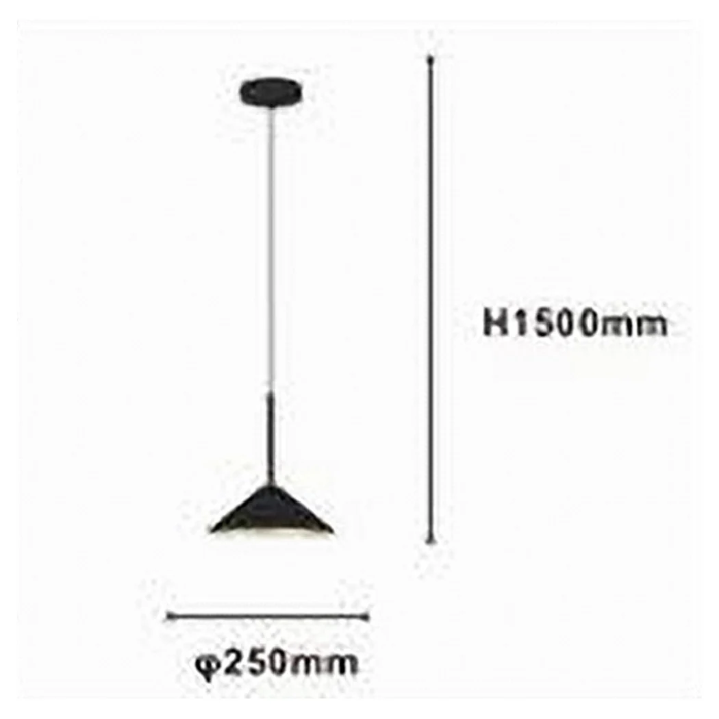 Araña colgante contemporánea con pantalla de hierro negro triangular E27 33863