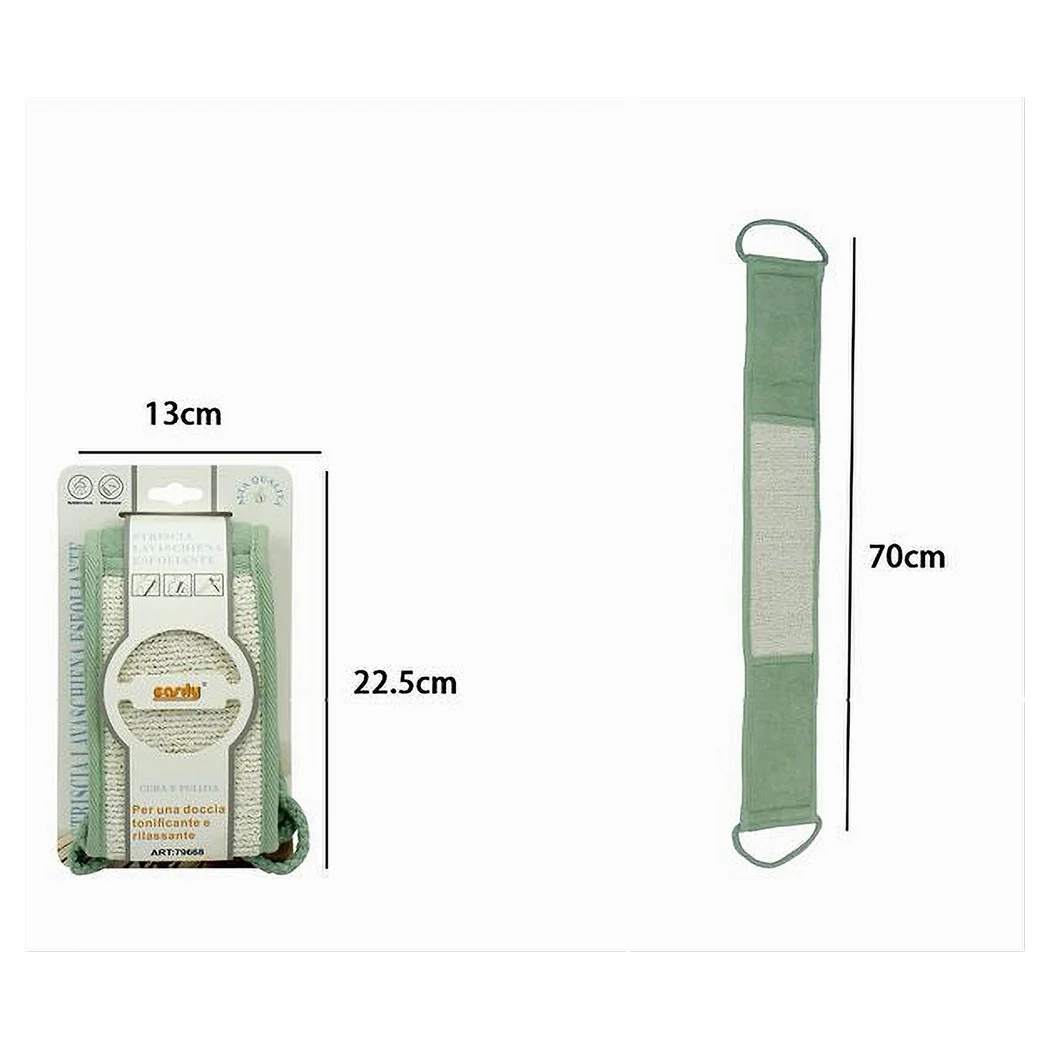 Banda de esponja Esfoliator Washbag Baño Strip de ducha Green Back 79668