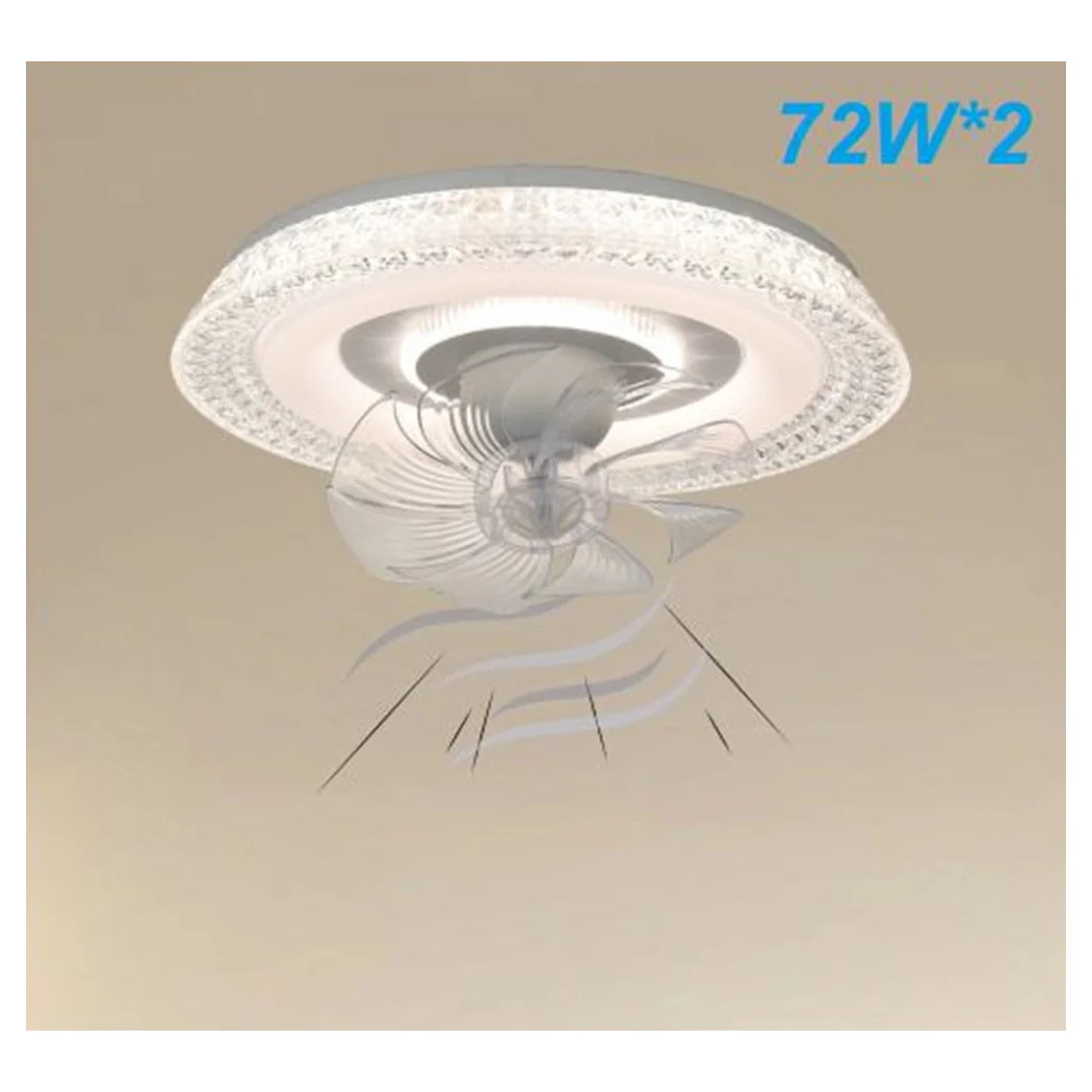 Luz de techo de cristal con lámpara de ventilador Ventilador de techo Luz 3200K-6500K 33221