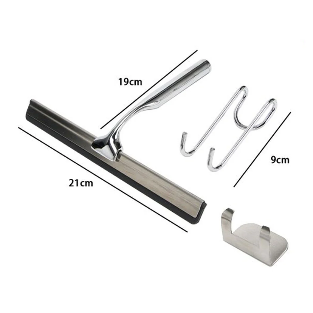 Set de limpiaparabrisas con ducha con caja de la pared de la colgadilla de doble colgador cromo 87834