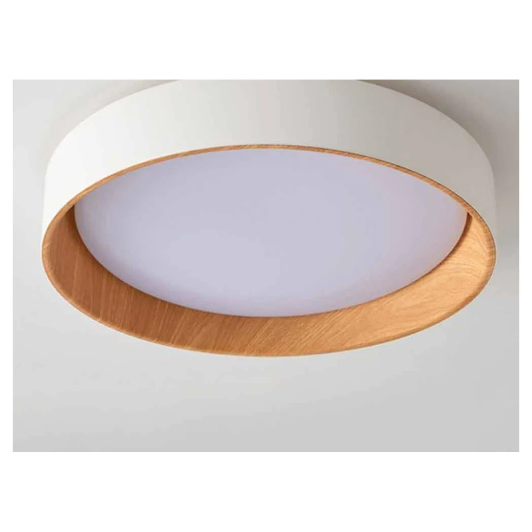 Lámpara de techo LED 68W Blanco redondo con grano de madera claro 6500k 32774