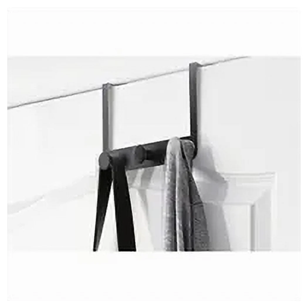 Rack de capa de puerta con 3 ganchos. 19.5X11.5CM Negro para toallas de ropa 87776
