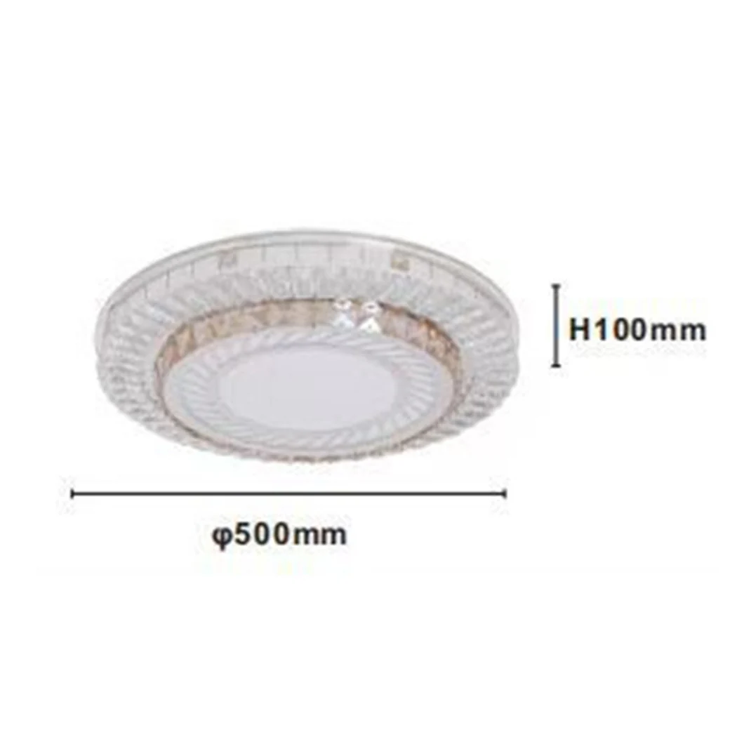 Luz de techo de techo 65W Ø50 cm Diseño de capa LED con cristales de luz fría 71518