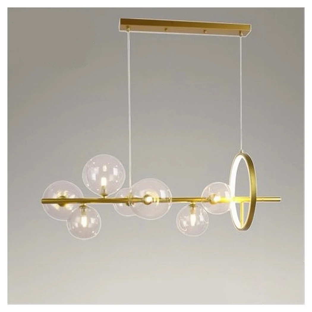 Moderna suspensión araña oro 7 bolas g9 burbujas de vidrio con círculo 71683