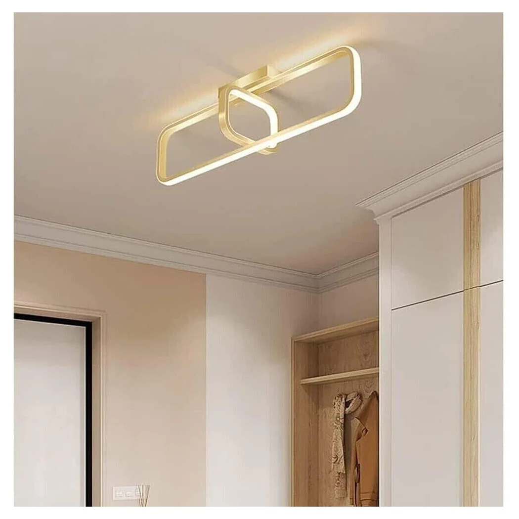 LED ceiling light 32W rectangular gold modern design chandelier 50224