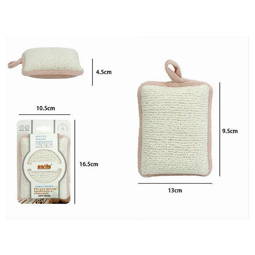 Exfoliating Ducha Baño de esponja forzado cuidado del cuerpo 13X9.5X4.5 Cm rosa 79649