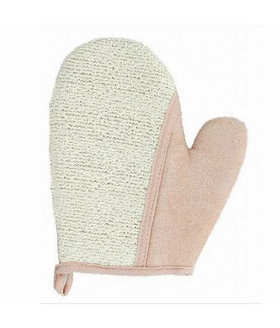 Guante de baño exfoliante para el cuidado del cuerpo de limpieza corporal 21 cm Pink 79661
