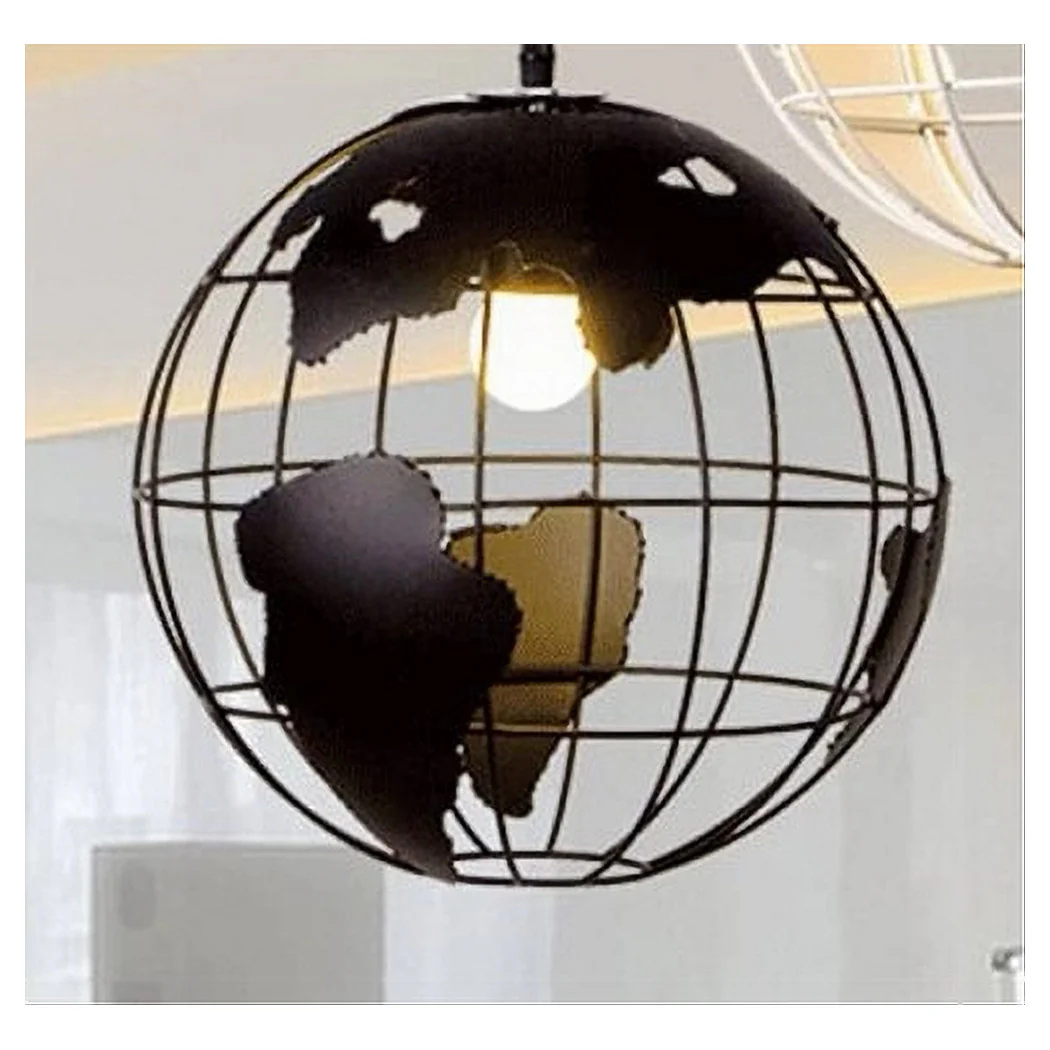 Máquina de araña de suspensión E27 en globo de esfera de metal negro suspendido 33948