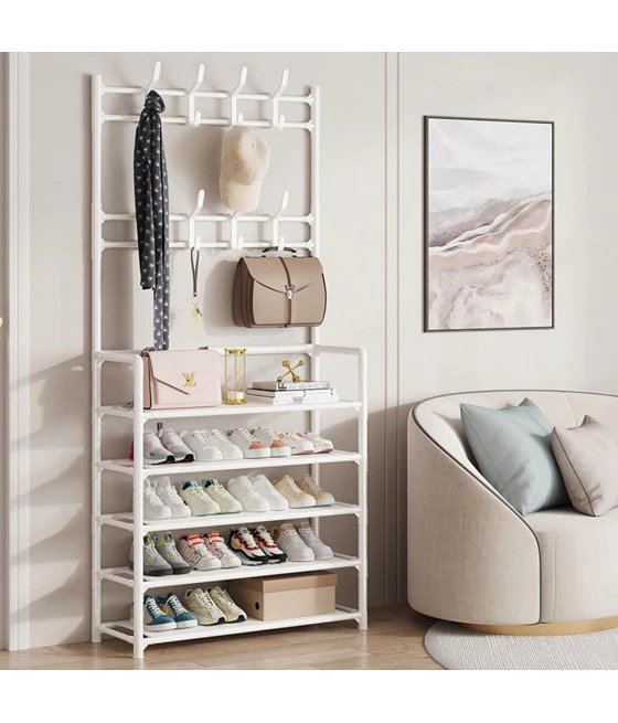 Sopleja de calificación desde la percha de la cubierta de la casa de tierra 3 en 1 zapatos de banco con 8 ganchos