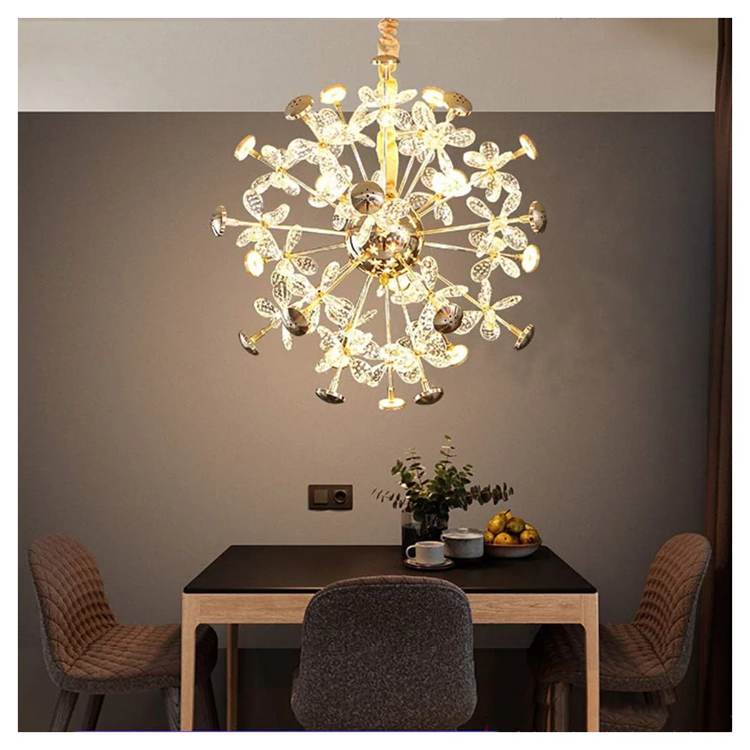 Araña circular creativa con lámpara de iluminación de cristal pétalo 92075