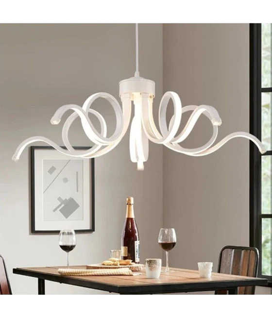 Colgante LED araña 30W cuadrada con diseño remoto de diseño negro moderno 71187