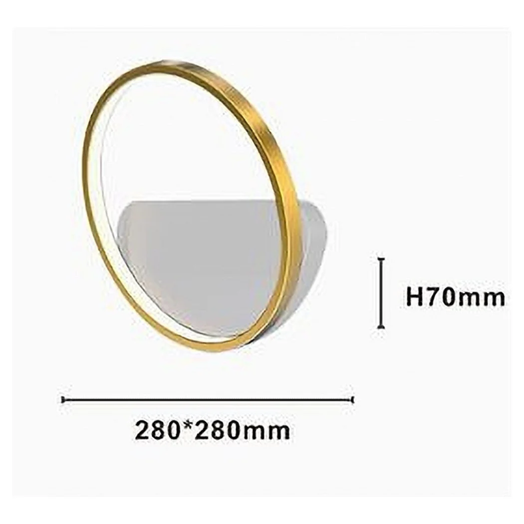 Lámpara de pared LED 14W Círculo Dorado Lámpara redonda de diseño moderno Luz 6500K 71262