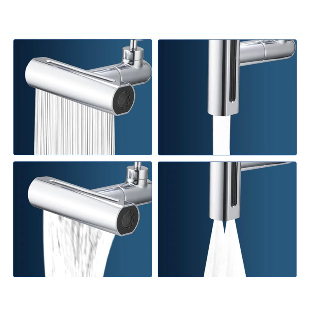 Aireador de grifo 4 en 1 Extensión de cascada de lavabo para cocina de plata de cocina