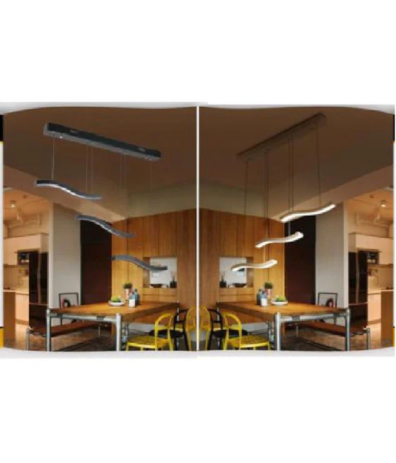 Colgante araña LED 42W Diseño moderno rectangular Luz fría blanca 71578