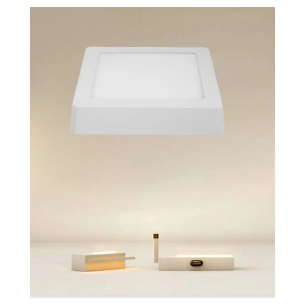 PLAFONIERA LED DA SOFFITT 12W LUCE 3000K-6500K PARETE QUADRATO CON INTERRUTTOR 00175