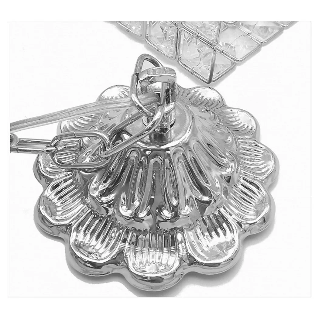 Cubo de araña suspendida trenzada con cristales Lámpara de luz E27 Silver 32408