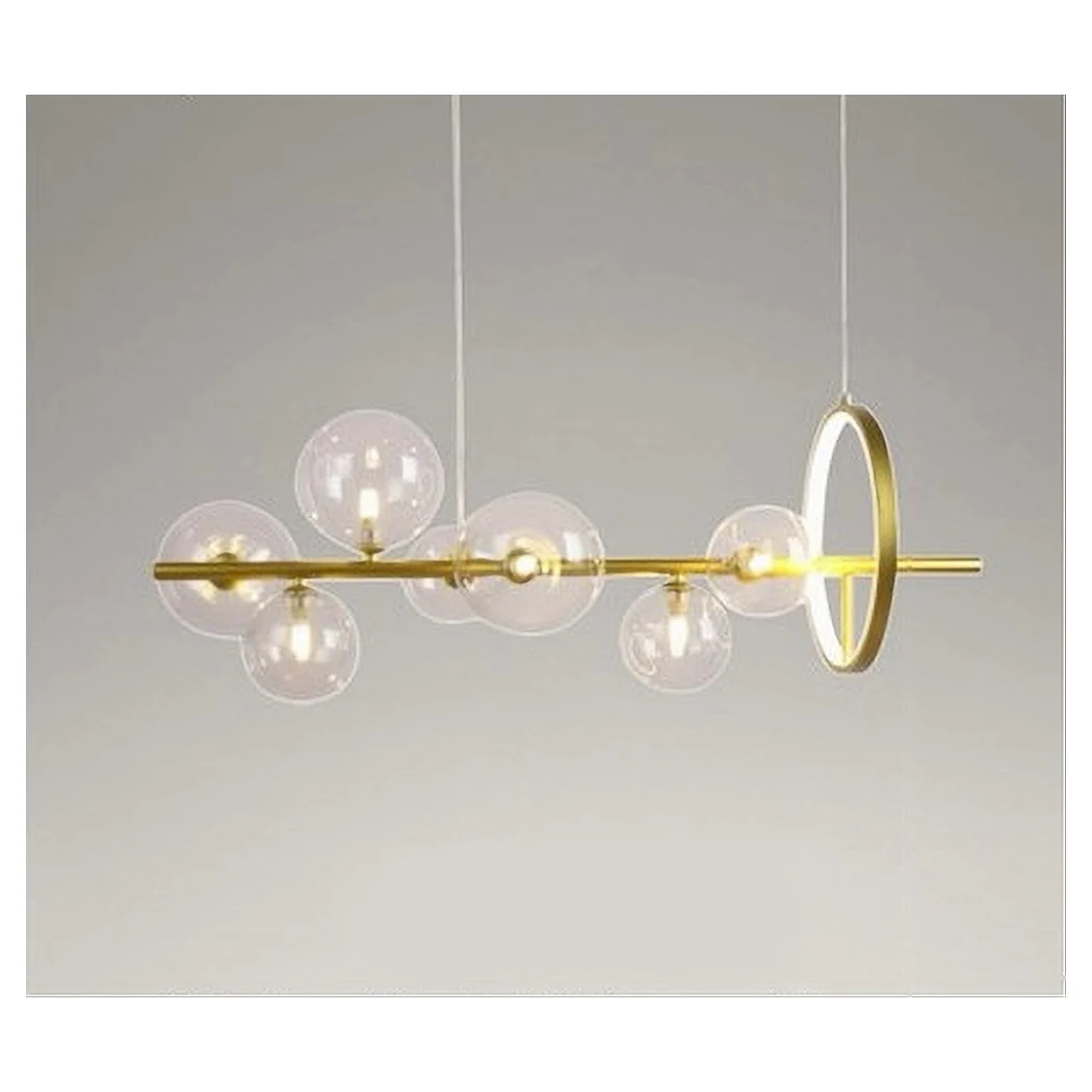 Moderna suspensión araña oro 7 bolas g9 burbujas de vidrio con círculo 71683