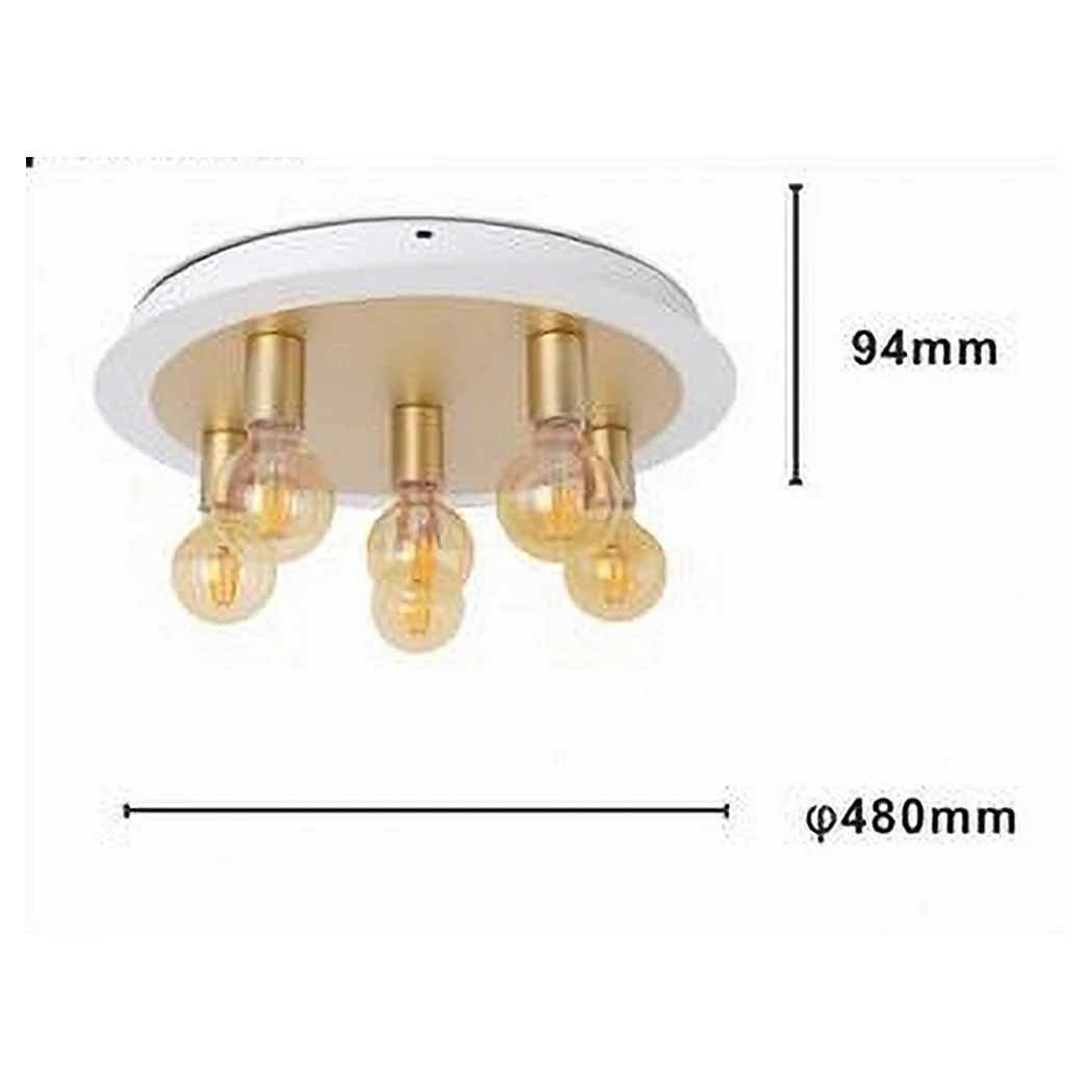 Luz techo de techo en metal de oro blanco con lámpara de 5 luces E27 32675 Ataque