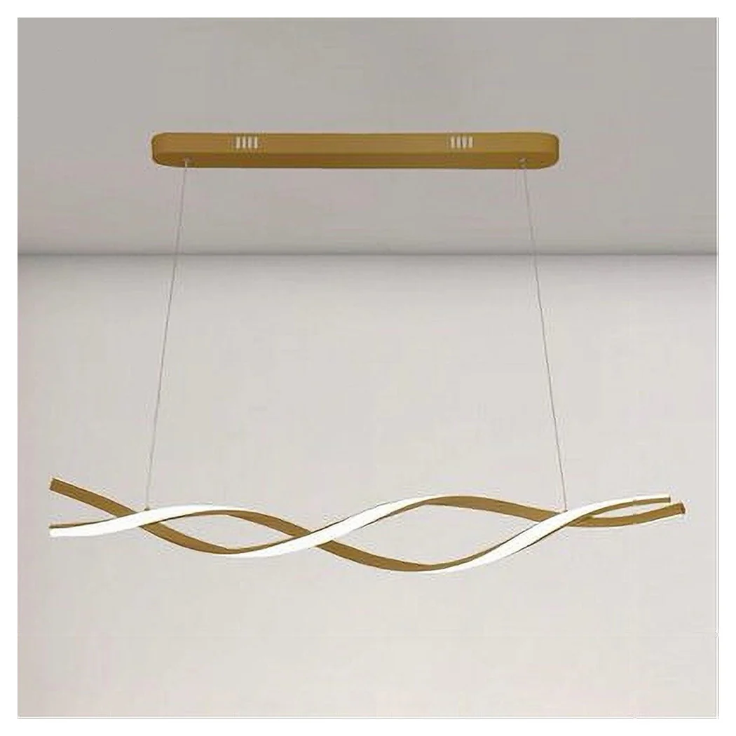 48W colgante LED araña Oro ondulado espiral vórtice luz entrelazada 6500k 32514