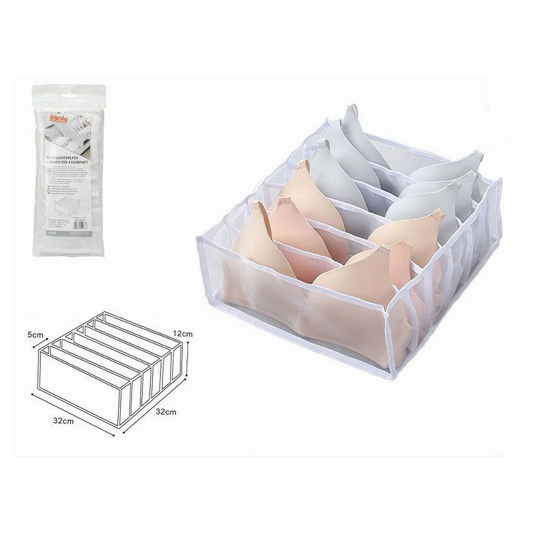 Organizador para el vestuario 6 compartimentos en la venta de ropa interior de tela 59977